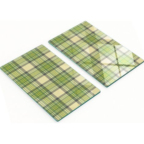 Tablas de cortar decorativas de vidrio templado con malla verde, 2x30x52 cm.