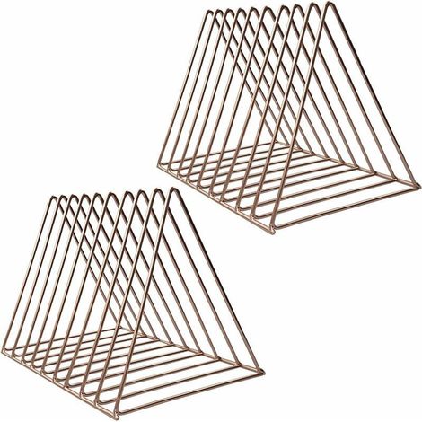 Set di 2 portariviste moderni, porta riviste, scaffale per collezionisti di riviste, porta libri a 9 scomparti, scaffale organizer in metallo per casa e ufficio (oro) - Crezuo