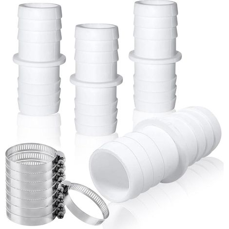 Kit de connecteurs de tuyau de piscine 4 pièces avec 8 colliers de serrage, 32mm à 38mm ø