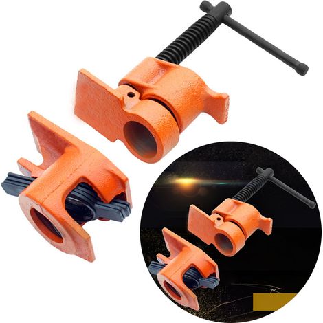 Serre-joint de menuiserie G3/4 pouce, fonte malléable dure, réglable pour collage du bois, lot de serre-joints à tuyau (1/3)