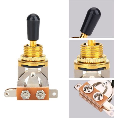 Interrupteur à 3 positions doré pour guitare Les Paul, bouton noir de rechange (1/5)
