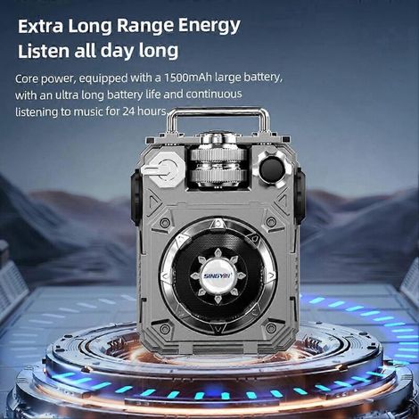 Mini enceinte Bluetooth portable avec caisson de basses, gris foncé -- (1/5)