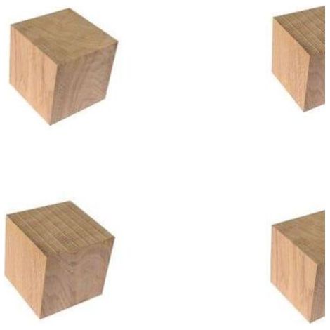 Pied de meuble chêne 5 cm lot 4 pcs (1/3)