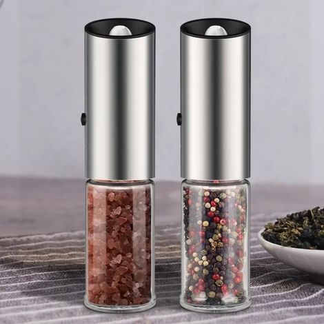 2pcs 2 pièces moulin à sel et poivre électrique moulin à poivre Rechargeable (1/4)