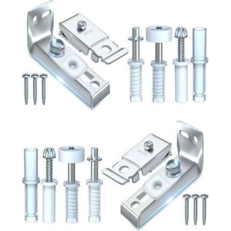 Lot de 2 kits de quincaillerie pour porte pliante avec rail de guidage en acier inoxydable et nylon pour placard coulissant, armoire