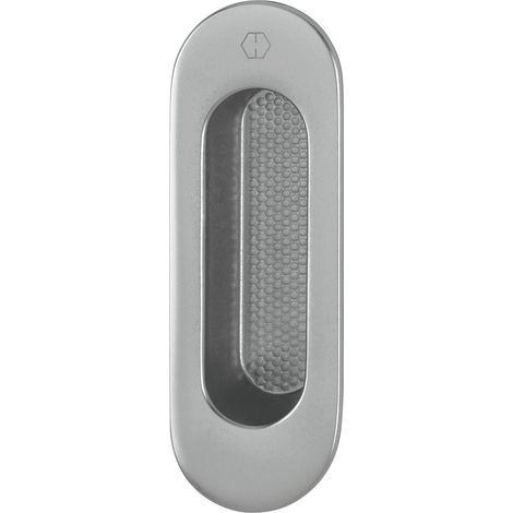 HOPPE Hebeschiebetürmuschel OMEGA außen oval, Aluminium Edelstahl Effekt