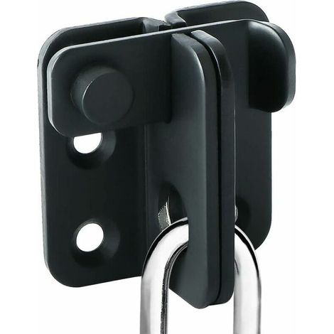 Verrou de Porte Coulissante Cadenas Moraillon Serrure de Porte Loquet de Verrouillage de Boucle Crochet Antivol, Finition Noire Mate en Acier Inoxydable (1/5)