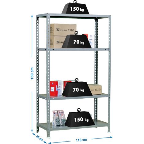 Simonrack Metallregal Grau modernes Design 1500x1100 mm