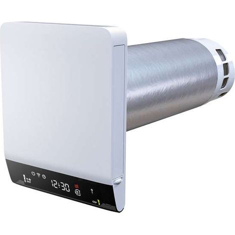 Extracteur d'air double flux 114100000 – Débit 57 m³/h – Échangeur de chaleur enthalpique – Silencieux pour pièces jusqu'à 50 m² – Econoprime