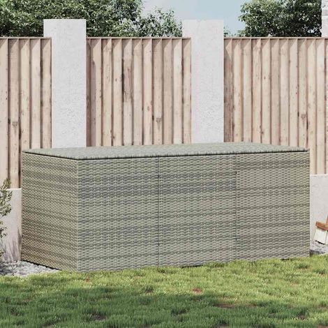 vidaXL Baule da Giardino in Polyrattan 180x90x70 cm Grigio
