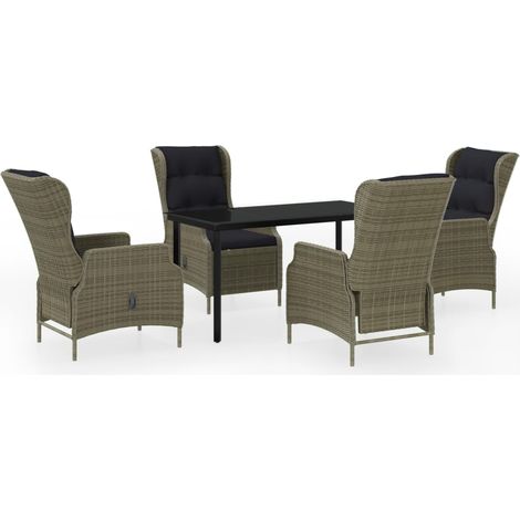 Maison Exclusive - 5-tlg. Garten-Essgruppe Braun (1/5)