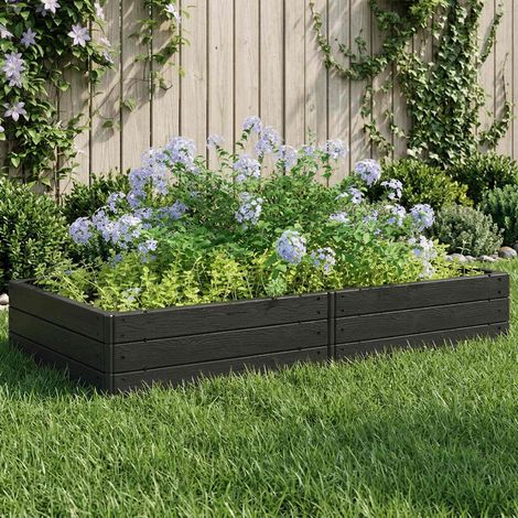 vidaXL Letto Rialzato Nero 151 x 75,5 x 25 cm PP (1/5)