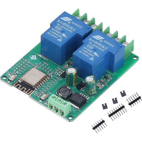 Module relais 2 canaux WLAN 30A ESP8266 Carte de développement Interrupteur CC 7–28 V / 5 V ESP-12F (1/4)