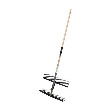 Ribiland – Rateau double articulation 28 dents – Longueur 165 cm – Largeur 56 cm – Poids léger 1,15 kg – Mâchoires en polypropylène