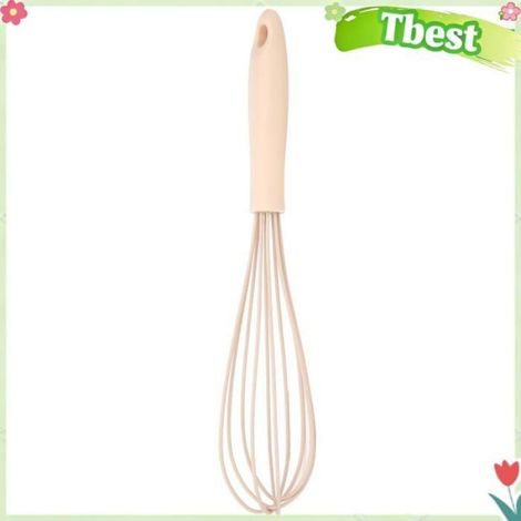 Tbest Batteur à ufs Mini Batteur à Oeufs et Mousseur à Lait en Silicone-fouet Manuel Ergonomique pour articles attendrisseur (1/5)