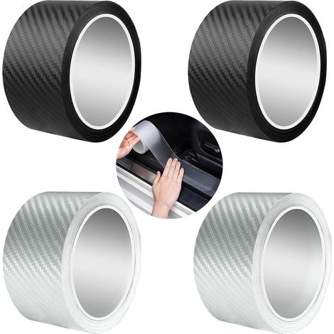 Stück Einstiegsleistenschutzfolie für Autos, 5 cm x 3 m Universal-Einstiegsleistenschutzfolie zum Schutz der Autoeinstiegsleisten (Schwarz/Transparent) (1/5)