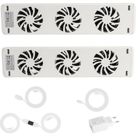 Randaco Amplificador de radiador, juego doble Tres orificios de ventilación - Temperatura regulable Adecuado para una longitud de 100 cm Ventilador de radiador (1/5)