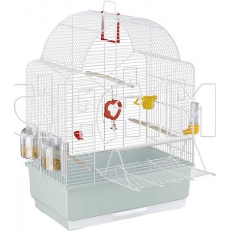 gabbia per uccelli "ibiza open" bianca, 49,5x30x69 cm - ferplast