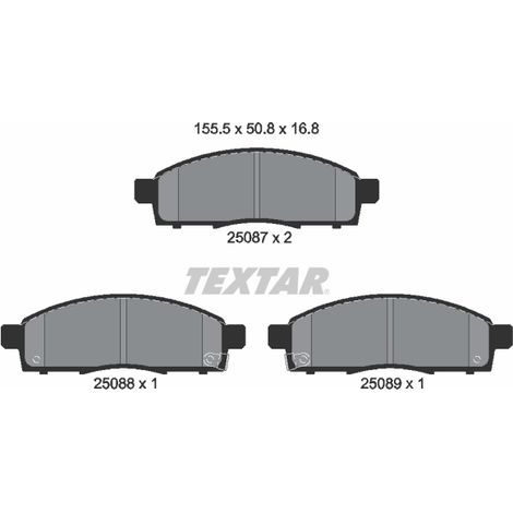 Kit de plaquettes de frein, frein à disque Textar 2508701 MITSUBISHI AY040NS141