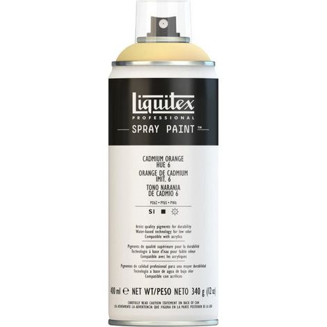 Peinture acrylique aérosol - LIQUITEX - Orange de cadmium N°6 - 400 ml - Finition mate (1/2)