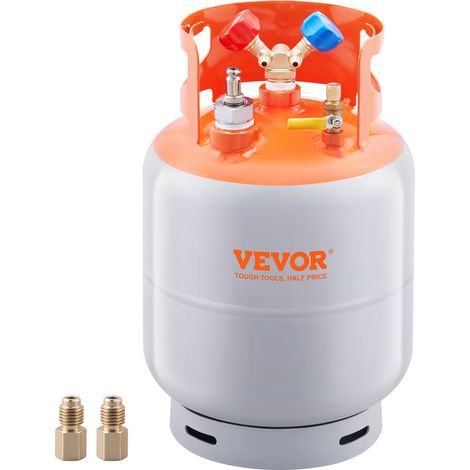Réservoir de récupération de réfrigérant avec interrupteur à flotteur Réservoir de récupération AC d'une capacité de 13,6 kg avec adaptateur, réservoir de récupération réutilisable CVC pou (1/5)