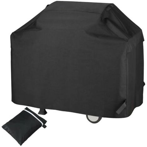 Housse Barbecue Exterieur, Bâche Résistante de 210D Oxford Protection BBQ à Gaz, Housse Plancha Imperméable, Protection UV, Coupe-Vent, Anti-poussière (145x61x117cm Noir) (1/5)