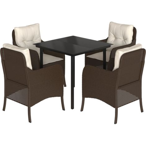 Maison Exclusive - Set comedor de jardín 5 piezas y cojines ratán (1/5)