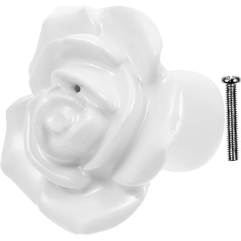 Bouton de Meuble en Céramique Blanc, Poignée de Tirage Délicate 1 Pièce, Acier Inoxydable, Facile à Démonter, Ne Se Décolore Pas, pour Porte et Meuble (1/5)