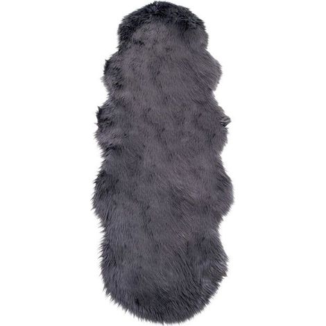 Peau d'agneau artificielle grise 60 x 180 cm