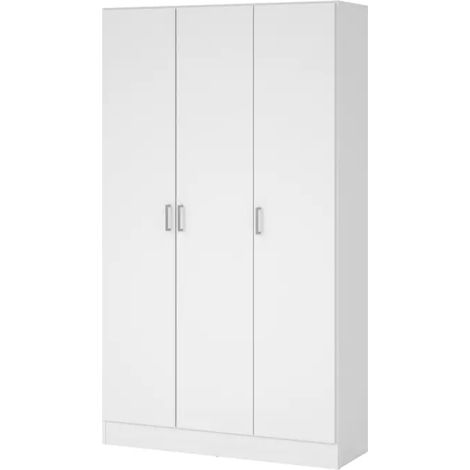 armadio multifunzione 3 ante battenti bianco 104,2x36x180,9 cm