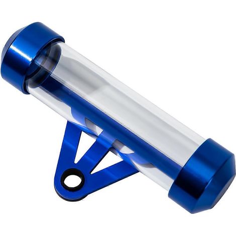 Tube porte-vignette universel et sécurisé pour carte grise moto, cadre cylindrique étanche en aluminium (bleu) (1/4)