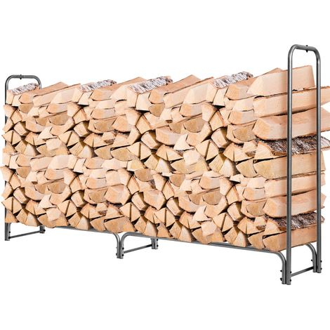 Portalegna 240 x 35,5 x 122,5 cm impermeabile grande capacità design contemporaneo ferro nero 200013342