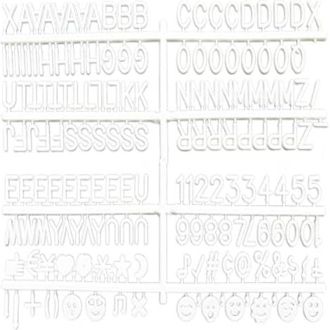 Tableau en feutre Irovami avec symboles de lettres en plastique, blanc (1/5)