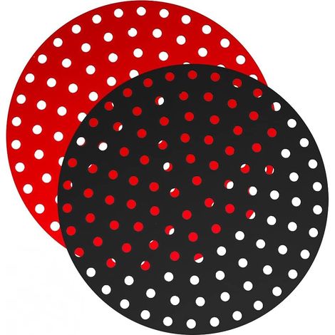 Tapete para freidora de aire, revestimiento de silicona reutilizable para freidora de aire, 2 piezas (redondas, 22 cm x 22 cm) (1/5)