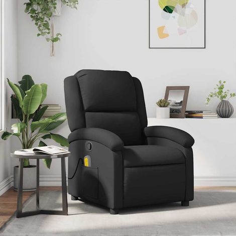 Fauteuil relax, Fauteuil de massage inclinable noir cuir véritable pwfn20796 MaiosnChic (1/5)