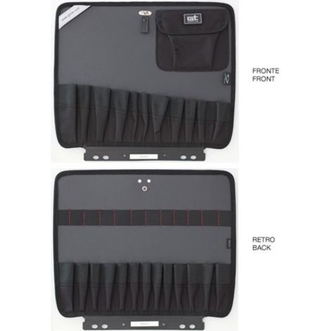 Panneau porte-outils PTS GT LINE pour valises ROCK 350 et TURTLE 350 avec poches élastiques