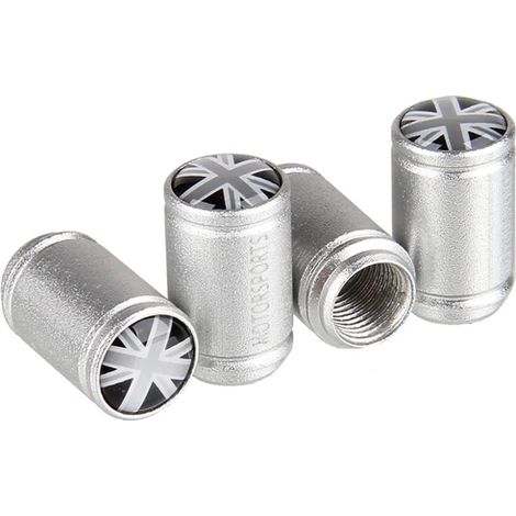 (MS-088 Argent) Bouchons de valve pour pneus et roues de voiture, compatibles avec Mini Cooper Countryman Clubman F54 F55 F56 F57 F60 R50 R53 R55 R56 R57 R58 R59 (1/5)