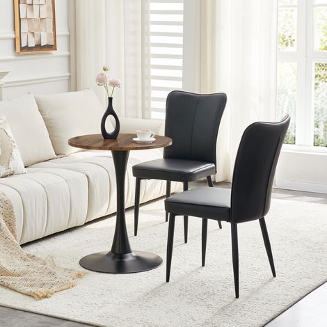 CHICFURN Conjunto de mesa y sillas de 60 cm en MDF negro, estilo moderno para espacios pequeños (1/5)