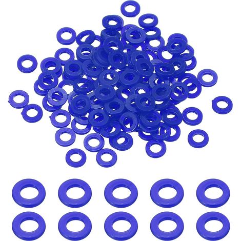 120 Pcs Rondelles Plates 3mm ID 6mm OD 1mm Épaisseur Bleu (1/5)