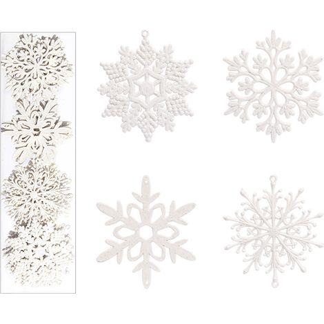 Adorno De Copo De Nieve - 40 Unidades - Plástico Rígido - Para Árbol De Navidad Y Decoración Interior (1/5)