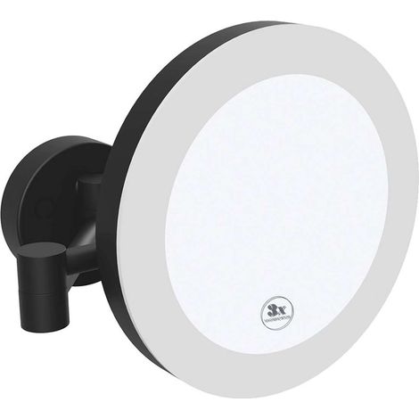Sapho X-Round - Kosmetik-Wandspiegel Black mit LED-Beleuchtung, mattschwarz XR016B (1/2)