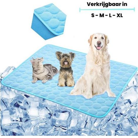 Tapis rafraîchissant chien et chat 100 x 70 cm – Tapis auto-refroidissant pour animaux – Coussin d’été sans gel – Couverture fraîcheur pour chien et chat – Bleu XL (1/2)