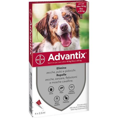 Bayer Advantix Spot On 4 Pipette Cani 10-25 Kg