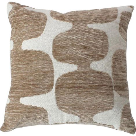 Coussin Déco à Motif "Copper" 40x40cm Beige & Blanc (1/3)