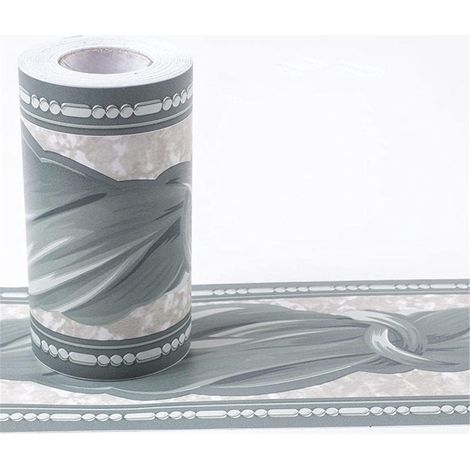 Frises Papier Peint Motif gris 10 X 1000CM Moulure Murale Autocollant Murals Adhesif Murale Plinthe Adhesive PVC