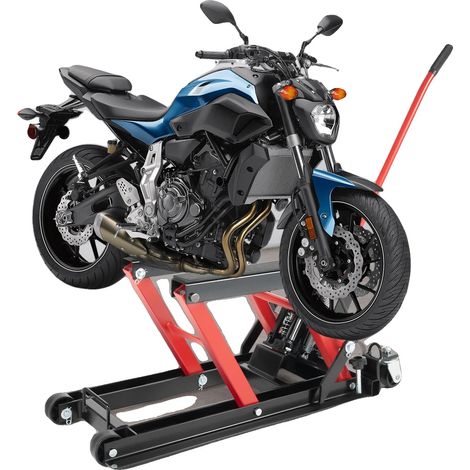 Élévateur hydraulique de moto, capacité de charge maximale de 680 kg, plage de levage de 115-365 mm, longueur de poignée de 57,5 cm, construction en fer durable, taille compacte (1/5)