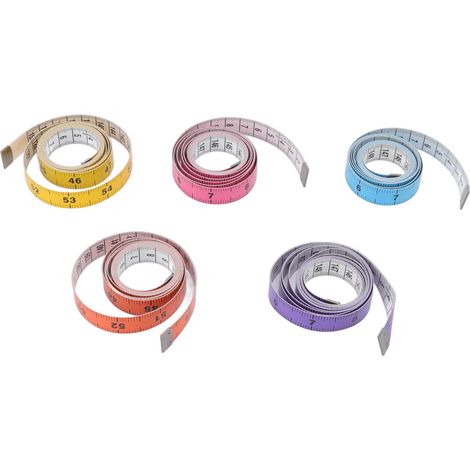 5Pcs Colorful Body Measuring Tape 150cm 60in Long Inch Centimeter Tear Resistant Tape Measure for Sewing Body Tailoring (1/5)
