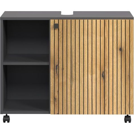 PureBliss Waschbeckenunterschrank Eiche Dekor, antrazit.