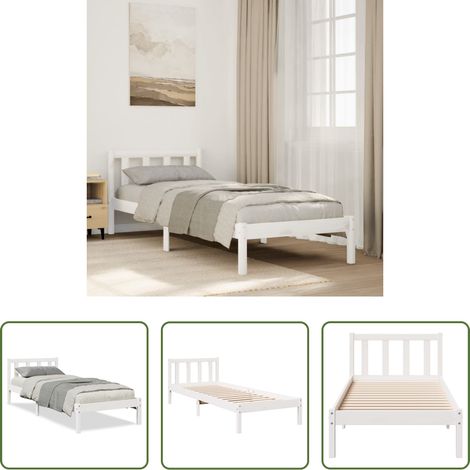 Cadre de lit - Cadre de lit extra long sans matelas 90x220 cm bois massif pin (1/5)
