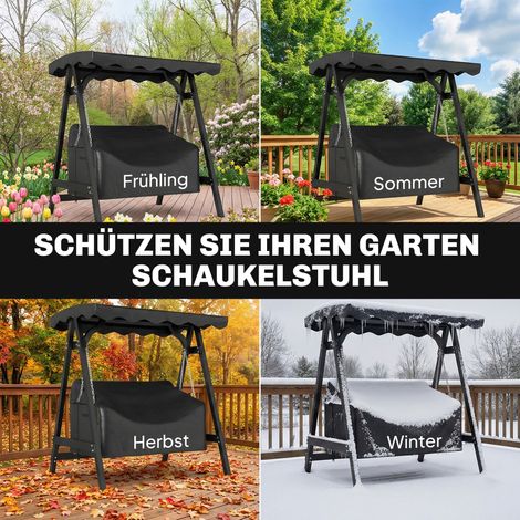 Housse de protection pour balancelle jardin 2 places, imperméable, anti-vent et anti-UV, en toile Oxford 420D résistante (1/4)
